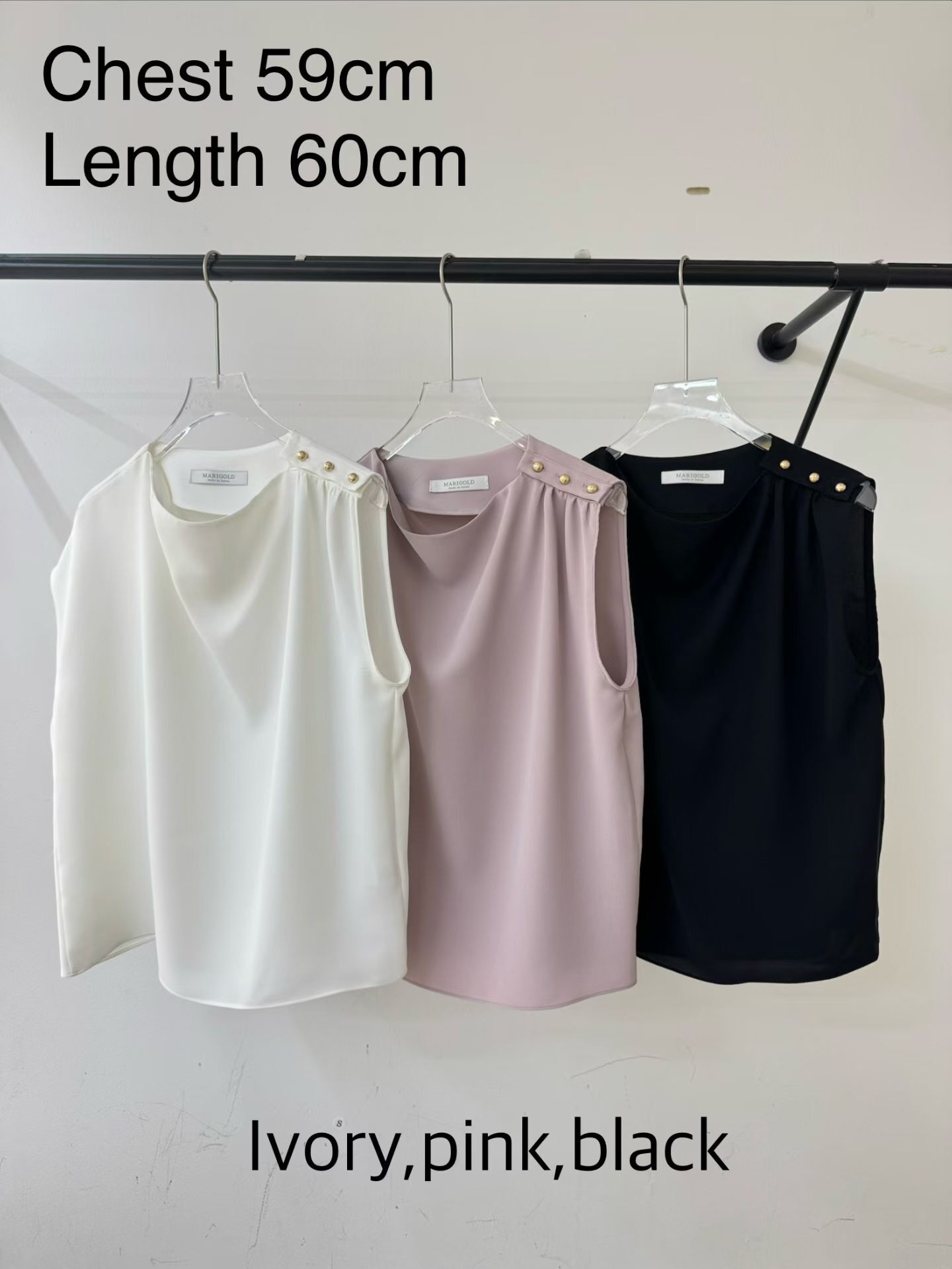 MG6008 單肩金屬紐扣上衣