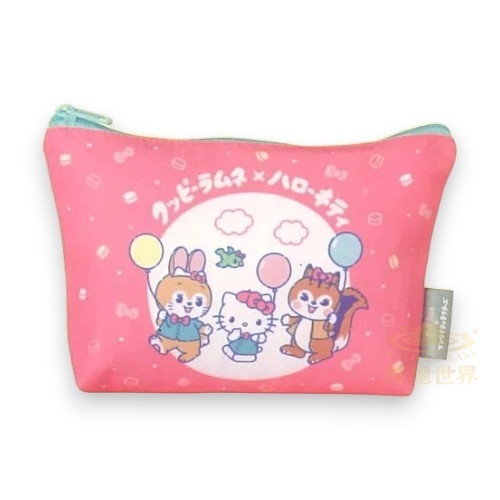 IP4 扭蛋-Kuppy Ramune x Sanrio 角色收納包- 側邊小包（櫻桃粉）