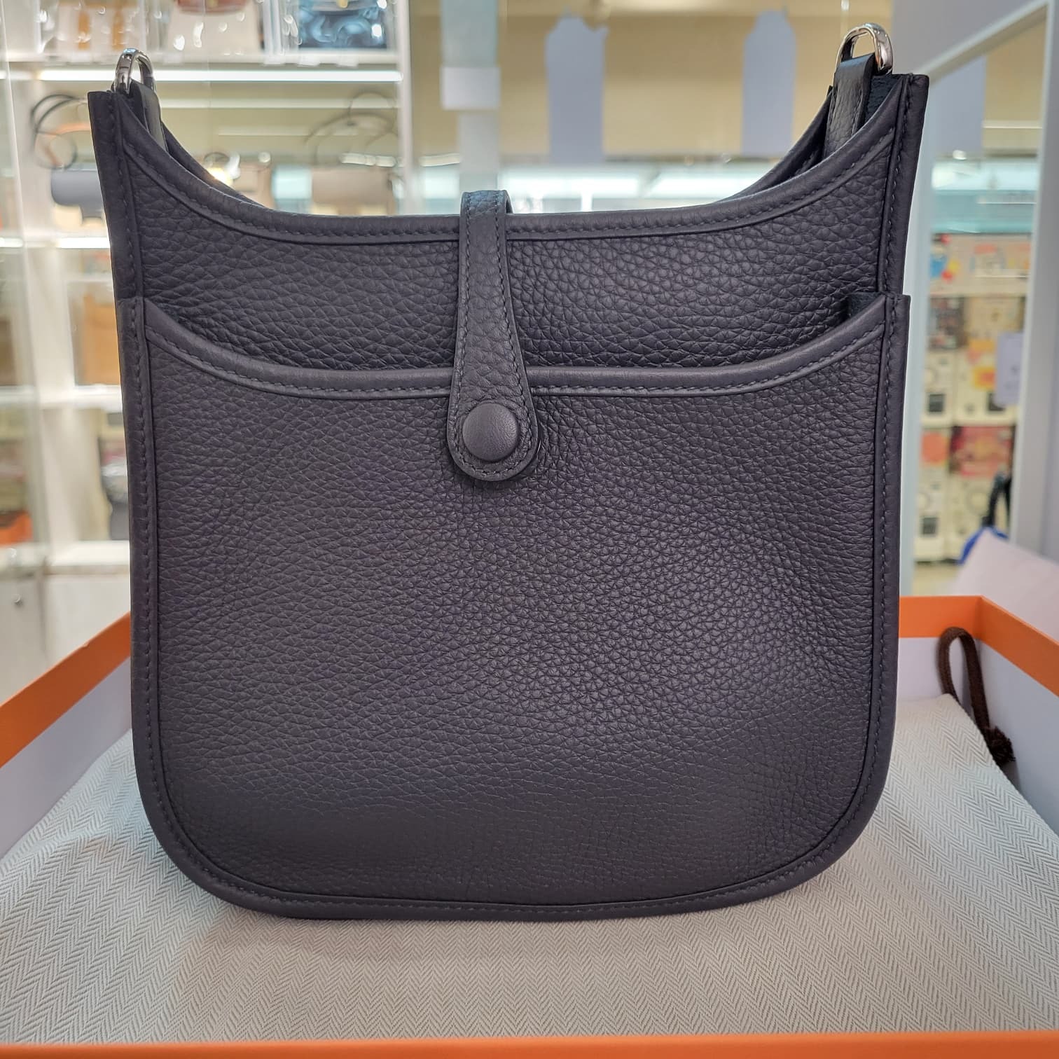 HERMES EVELYNE 23 3Y Caban CK 水兵藍 銀扣