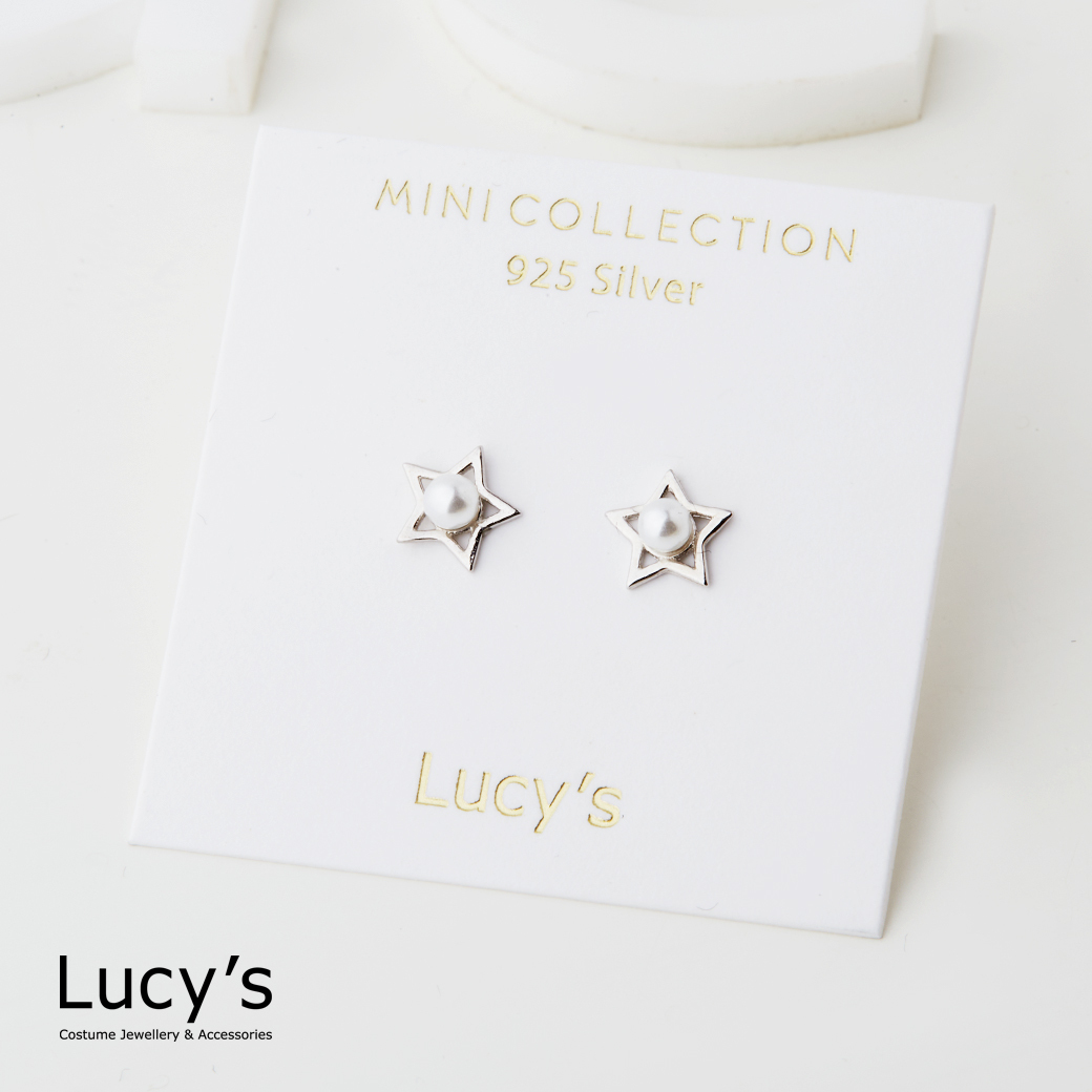 *925純銀〔輕銀系列〕珍星 耳環 (126718)