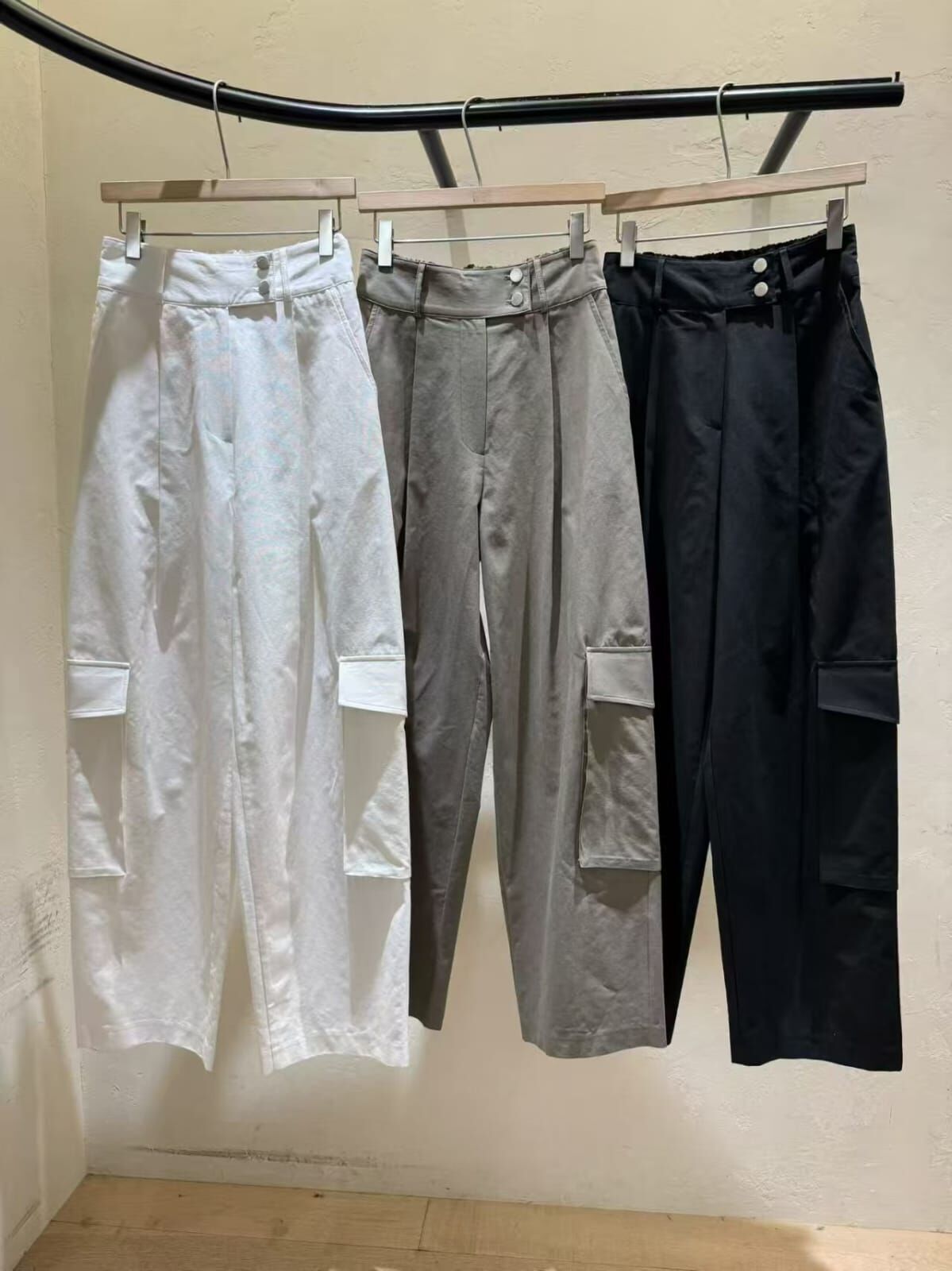 WJ6041 後橡筋工裝休閑褲