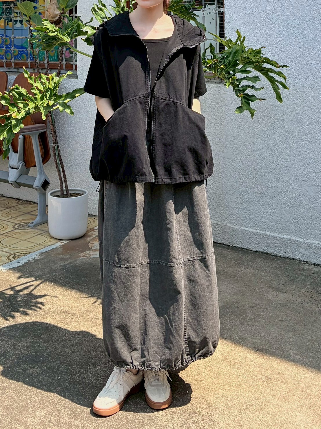 下縮口橫車縫氣球裙76203Y15