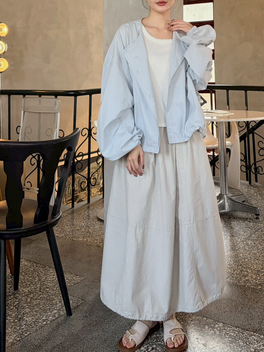 下縮口橫車縫氣球裙76203Y15