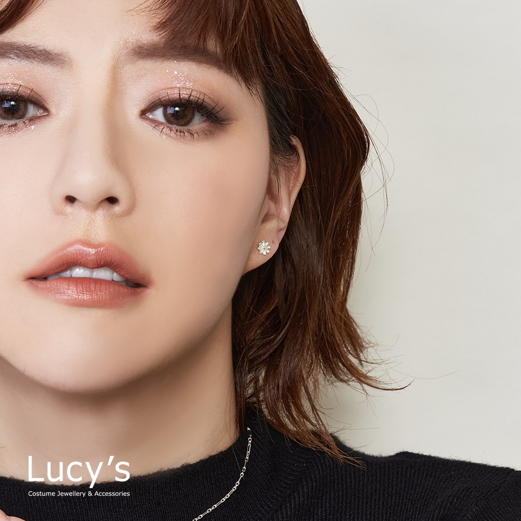 *925純銀〔輕銀系列〕花卉 耳環 (123916)