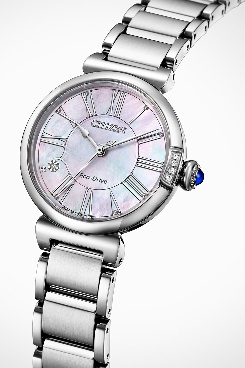 行貨 Citizen 星辰 Quartz CITIZEN L analog Stainless Steel solar ladies watch EM1060-87Y 珍珠母貝錶盤 不鏽鋼 光動能 女士手錶