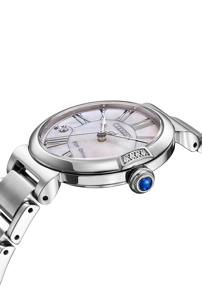 行貨 Citizen 星辰 Quartz CITIZEN L analog Stainless Steel solar ladies watch EM1060-87Y 珍珠母貝錶盤 不鏽鋼 光動能 女士手錶