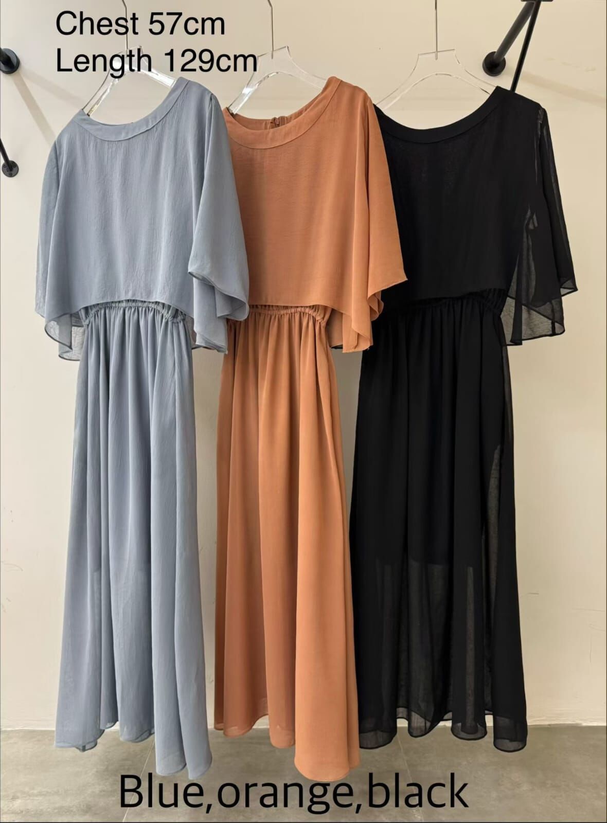 MG6017 仙女雪紡後拉鏈連衣裙