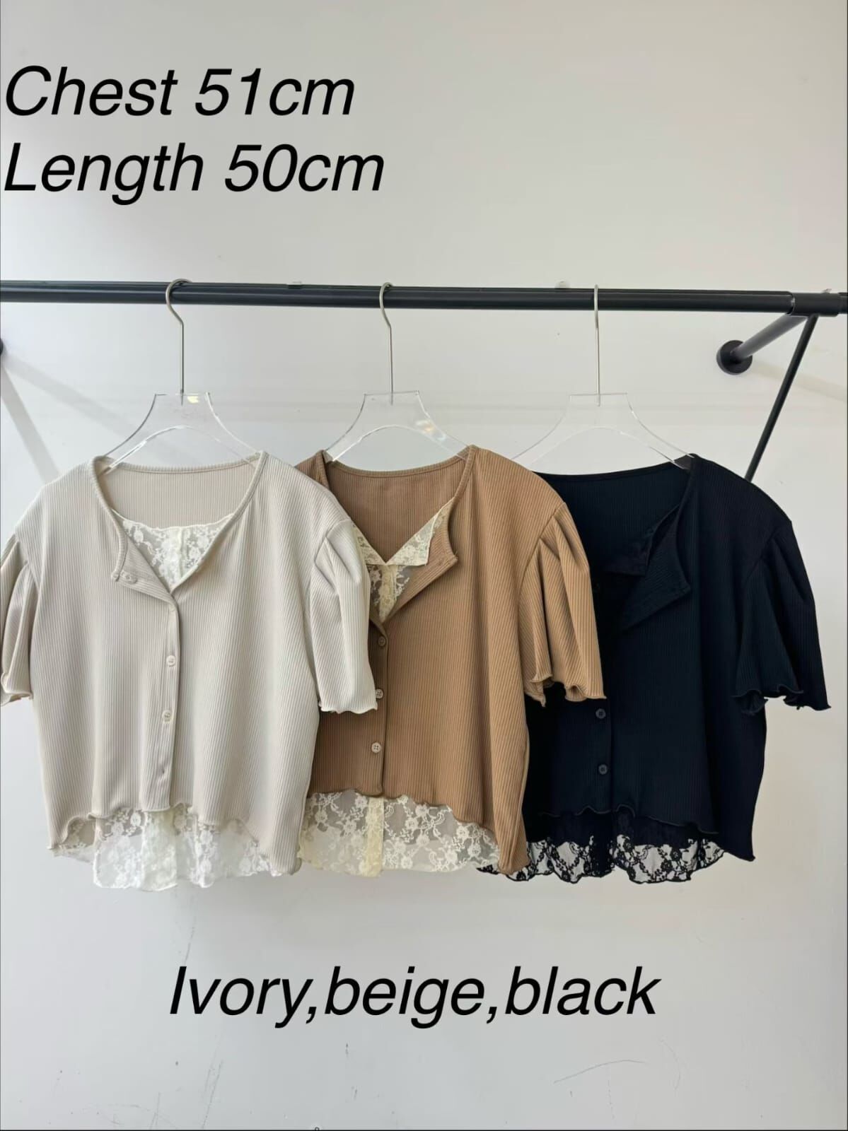 MG6018 蕾絲内搭直坑紋外套