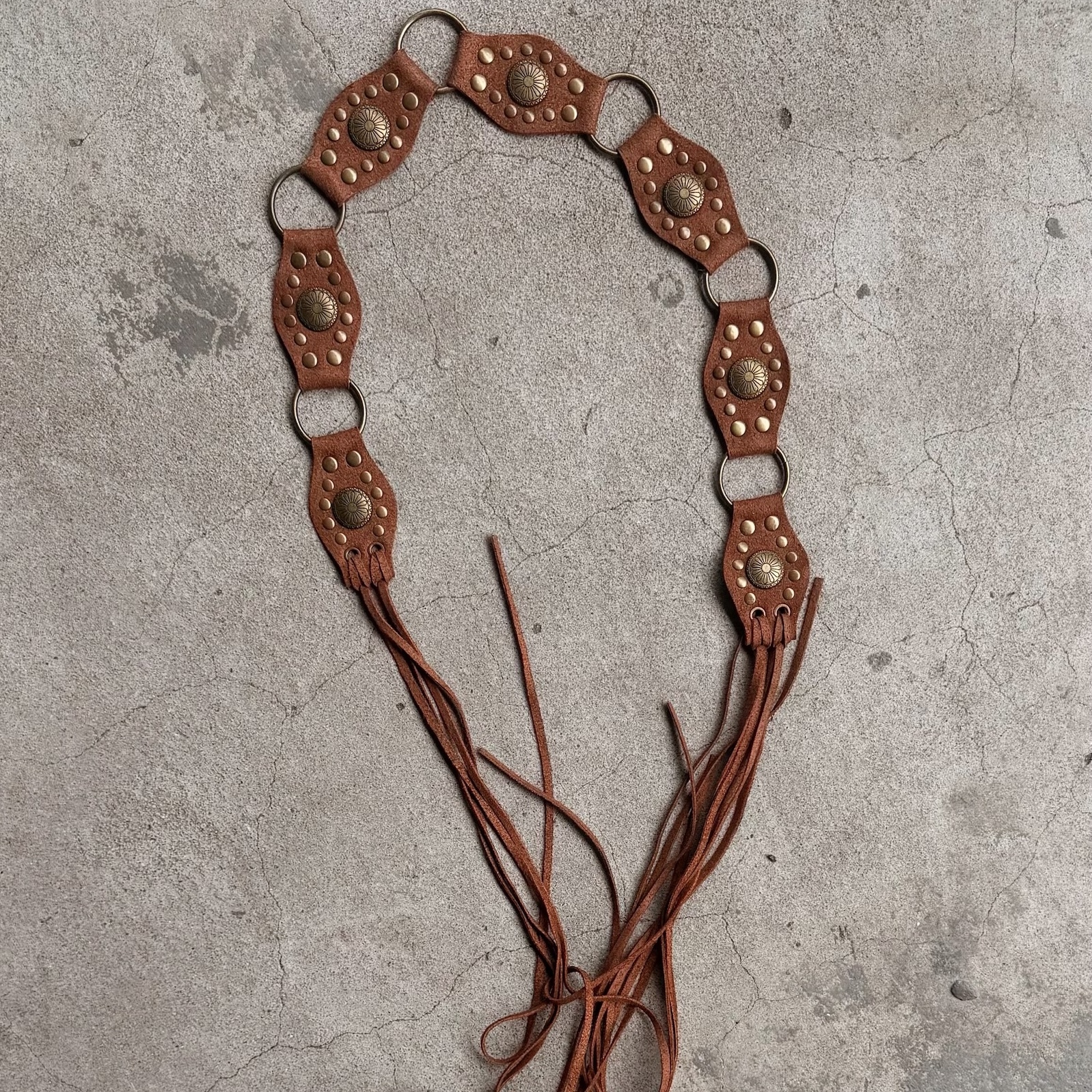 西部復古鉚釘麂皮感腰帶🏜️