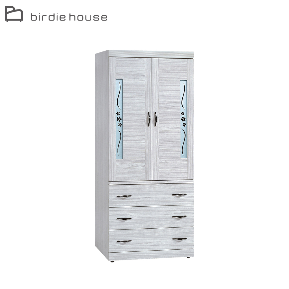 柏蒂家居-克勞2.7尺二門三抽衣櫃/衣櫥