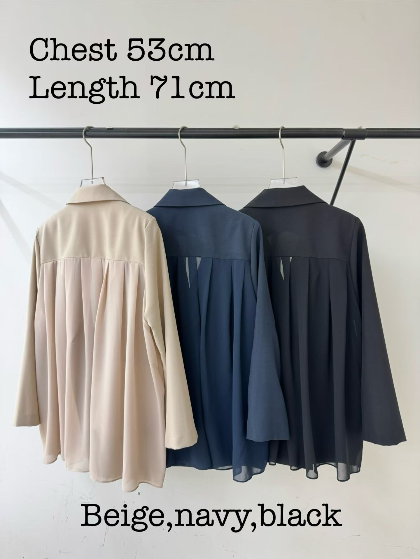 MG6023 後背薄紗西裝外套