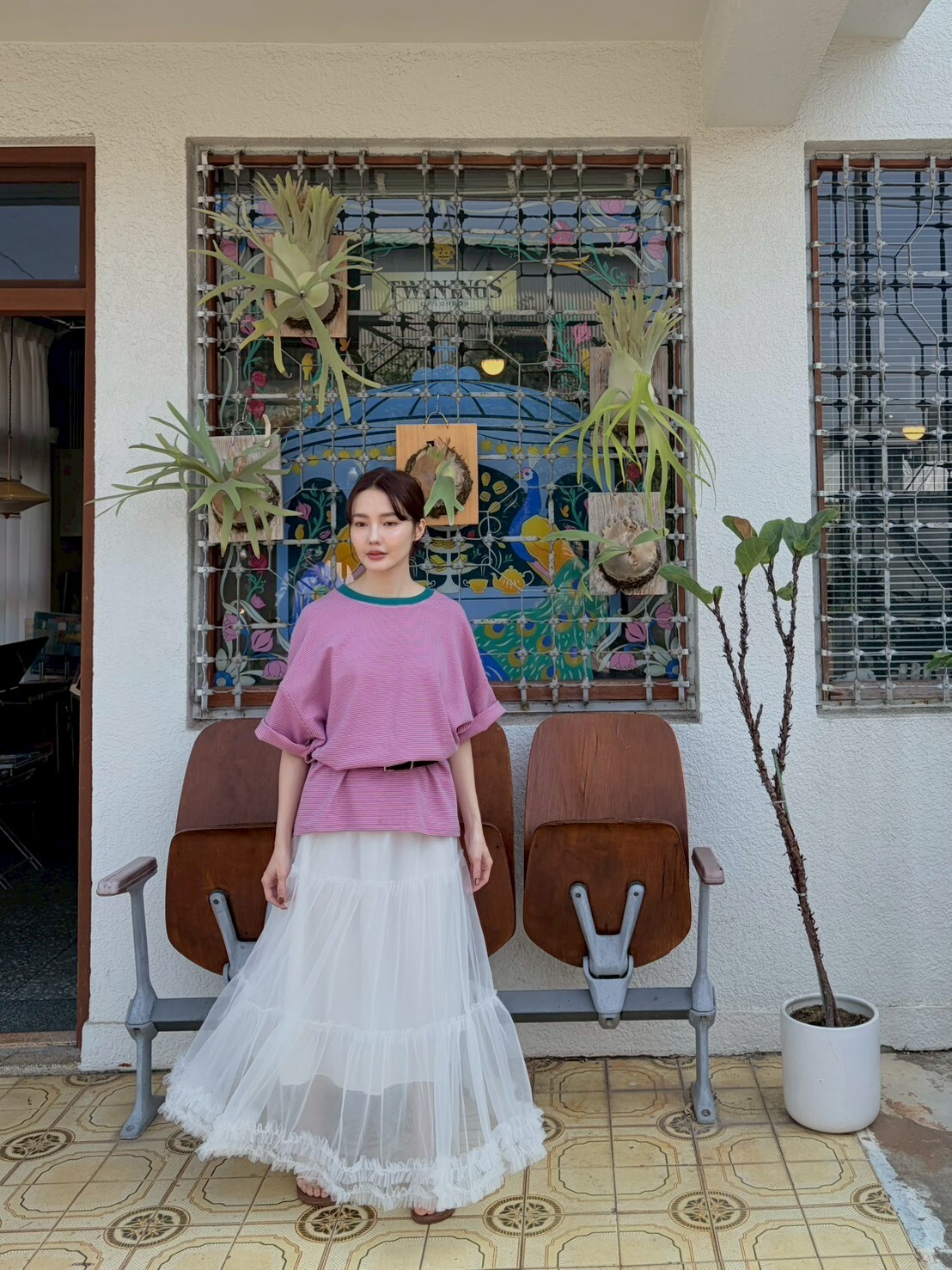 日系花邊微澎紗裙9613L16