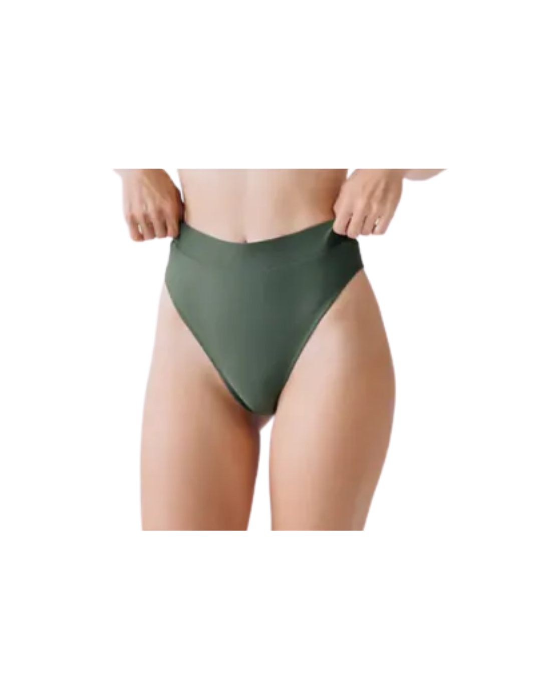 ▲Muiiswim She 高腰歐美丁字泳褲​ 橄欖綠