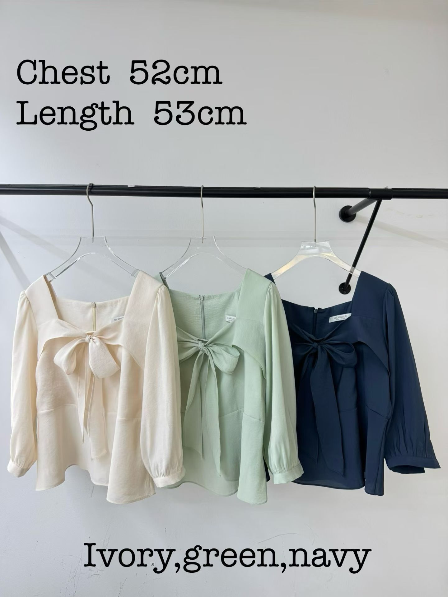 MG6029 後拉鏈蝴蝶結綁帶上衣