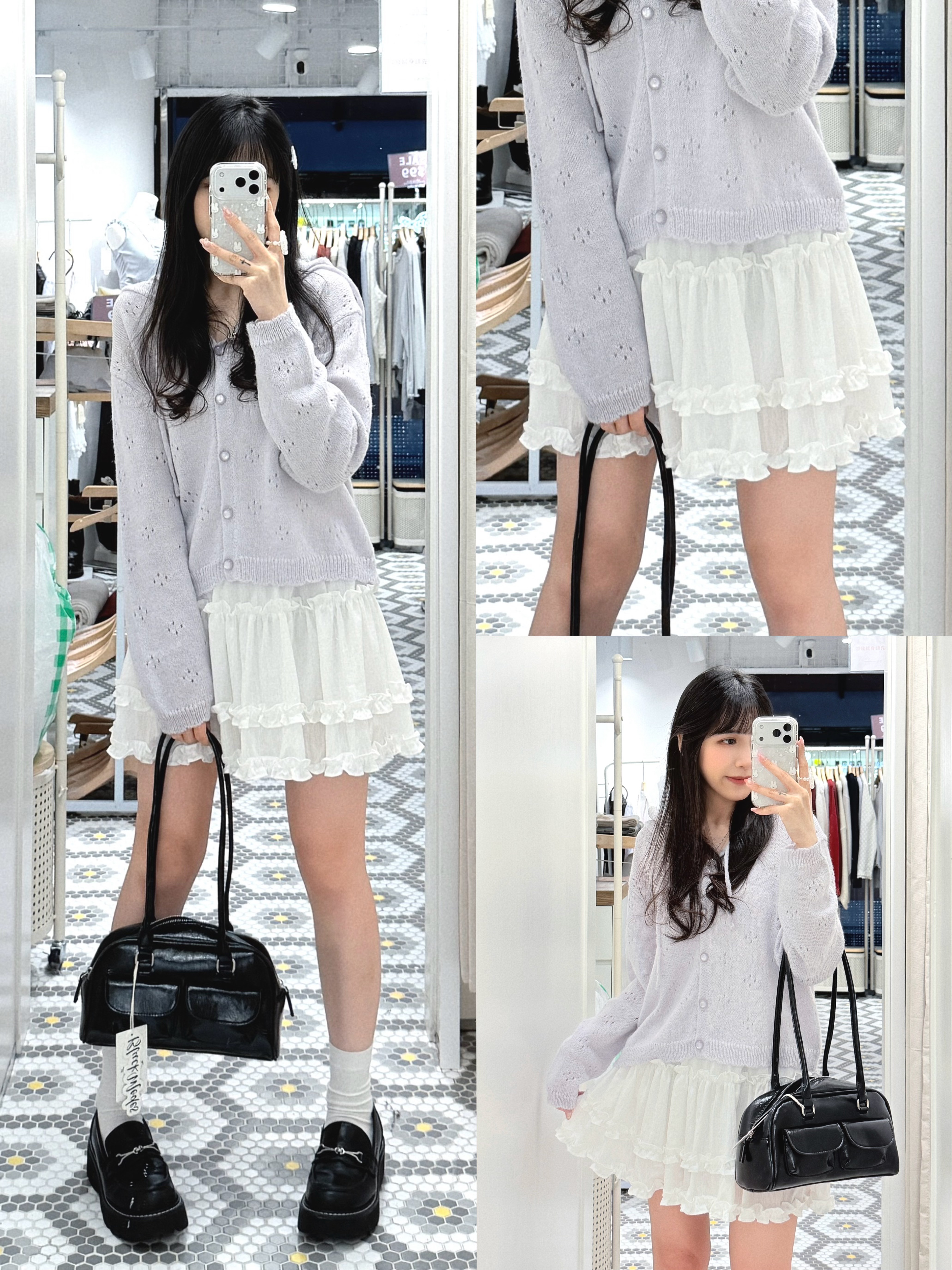 D0533｜田園感‧₊˚ ⛲️ 3小束ruffle蛋糕短裙