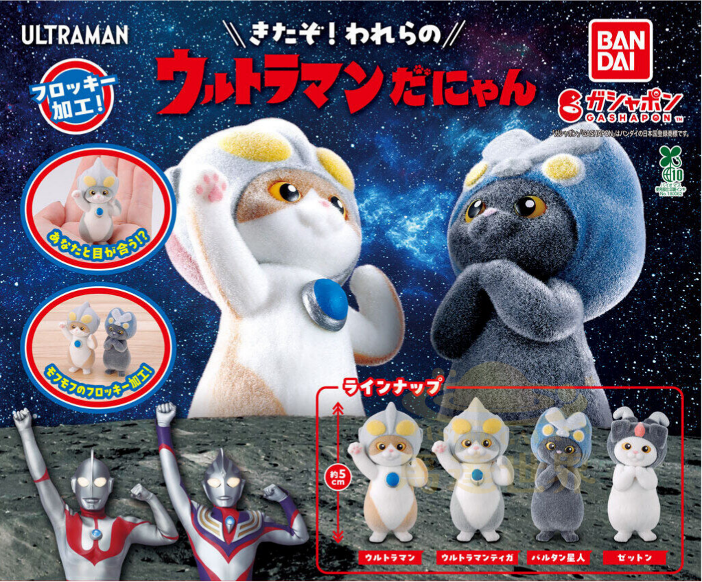 BANDAI 扭蛋-奧特曼貓形人偶-迪卡奧特曼