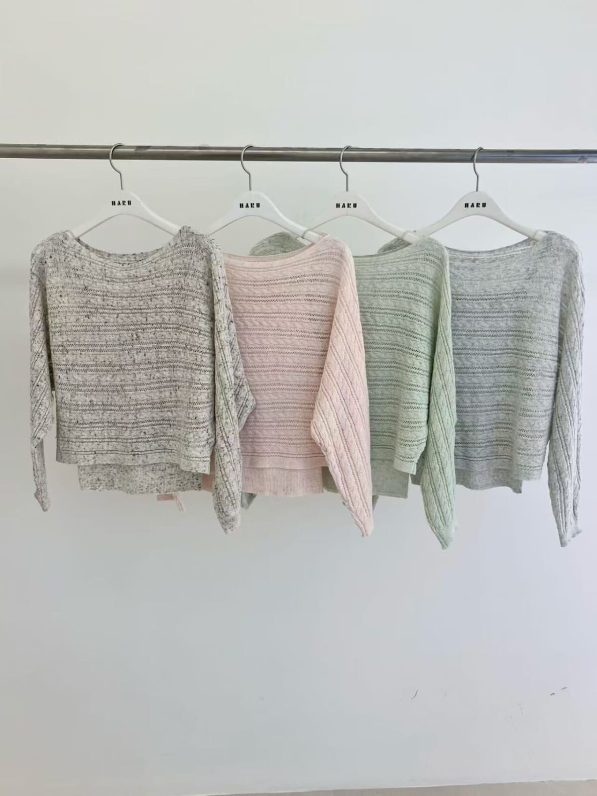 HU6003 麻花橫紋圓領背心長袖套裝