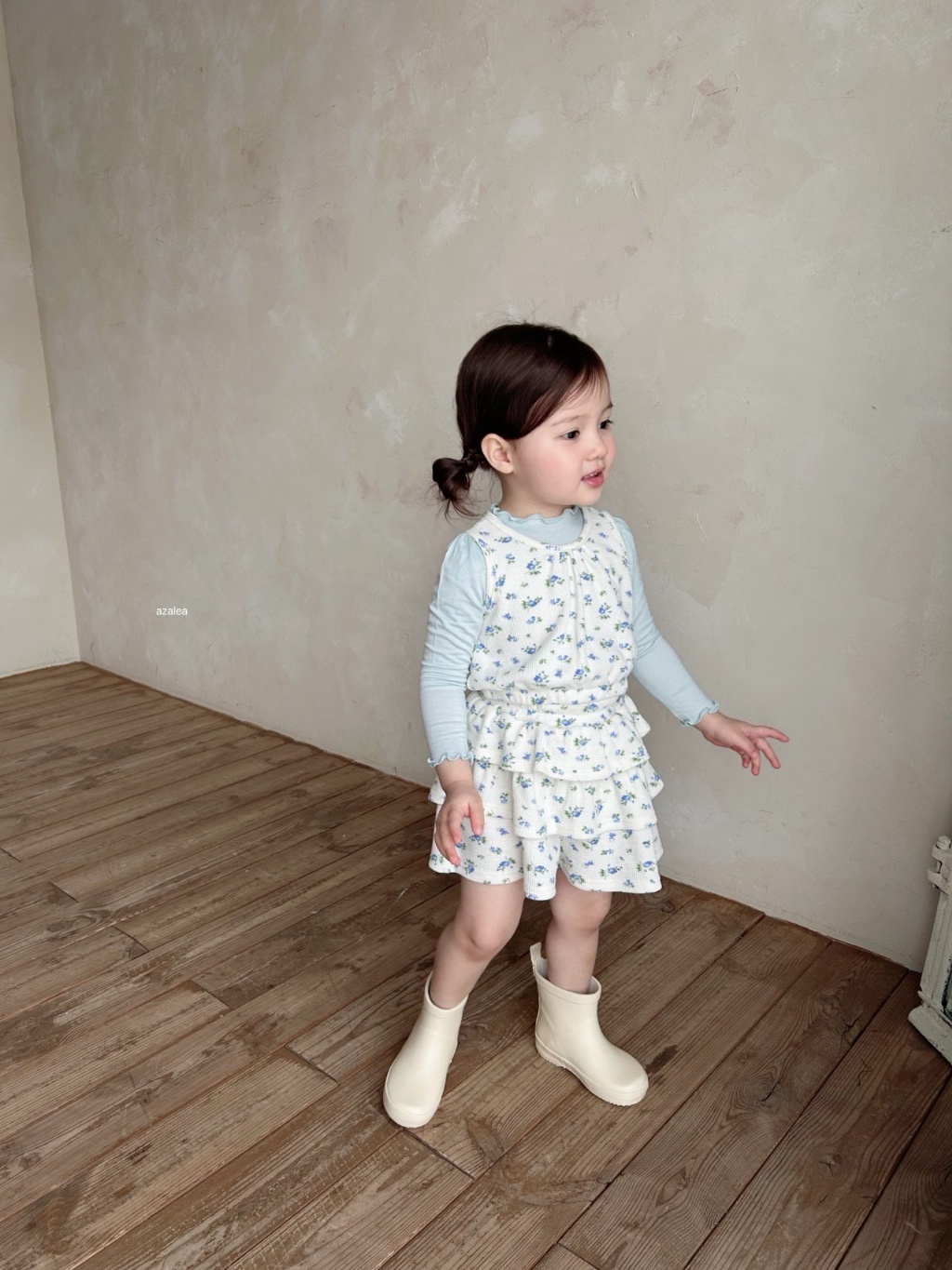 正韓夏azalea 兩色碎花蛋糕褲