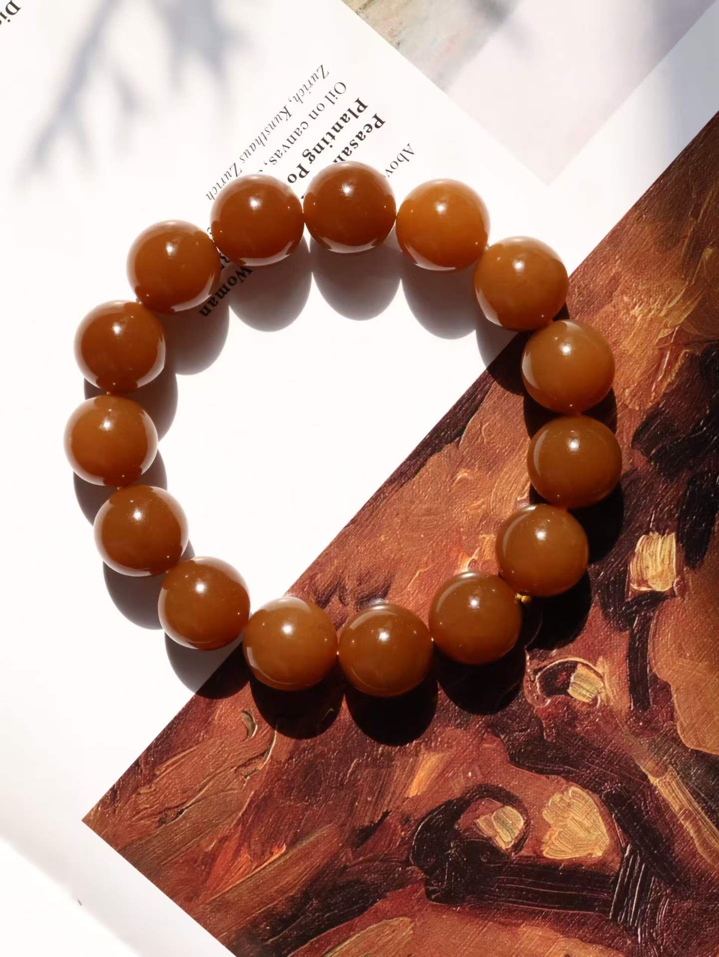 320751 和田玉紅糖手串 (14mm直徑)