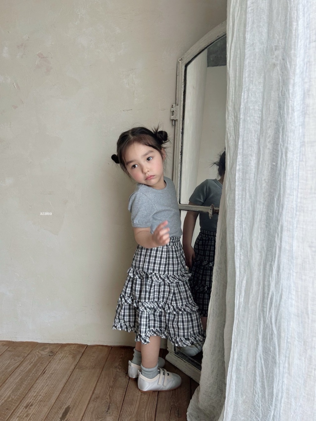 正韓夏azalea 嫩嬰/小童三色日常修身上衣