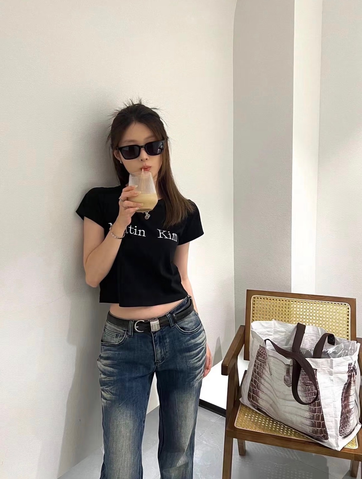 【優惠預訂】MATIN KIM LOGO CROP TOP（2色）