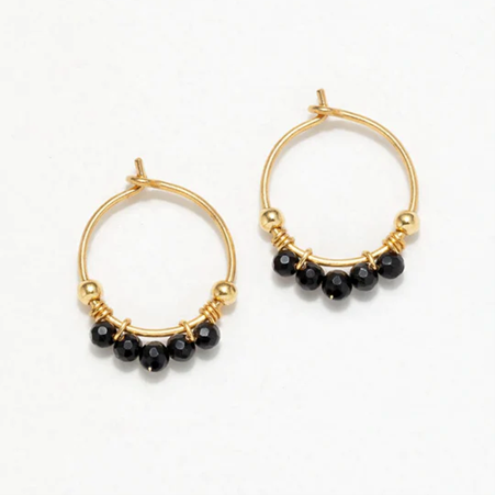 1YA0326-176 [YAY PARIS] Priya Mini Hoop Earrings Spinel Laminated Gold #23AHC-301padept136 (EU)