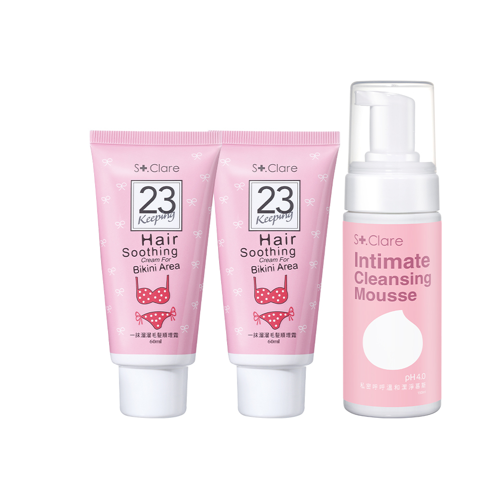 私密毛髮順理霜x2+私密潔淨慕斯