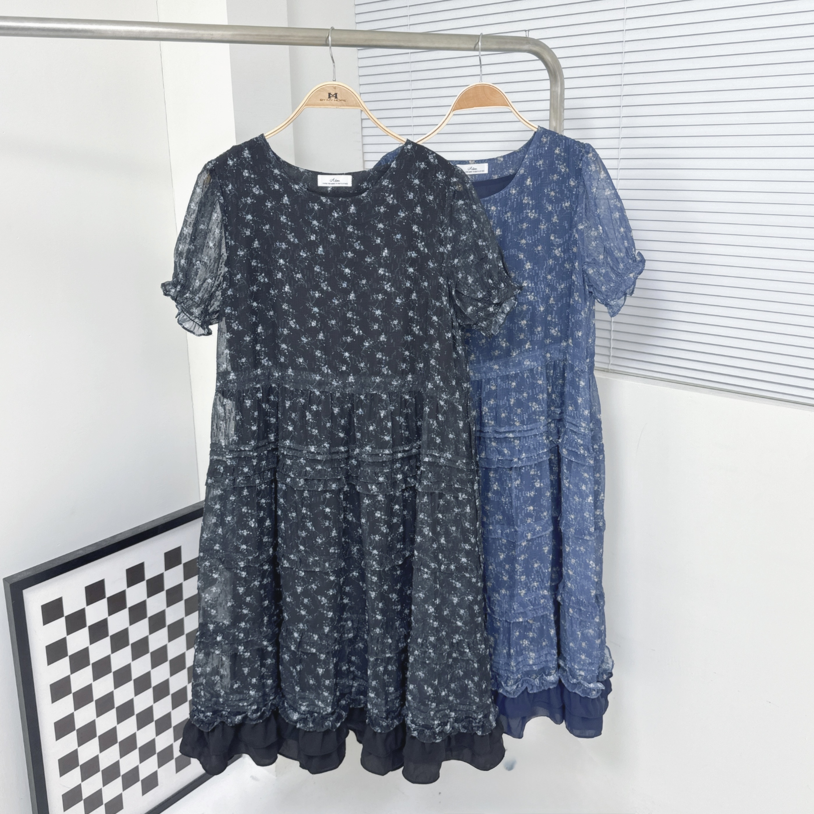 【廠家制】碎花層層短袖OPS (H2-H3)