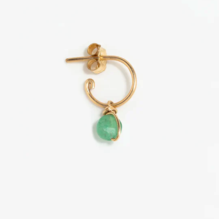 1YA0326-177 [YAY PARIS] Stella Mini Hoop Earrings Aventurine Laminated Gold #24SSC-301pden131 (EU)
