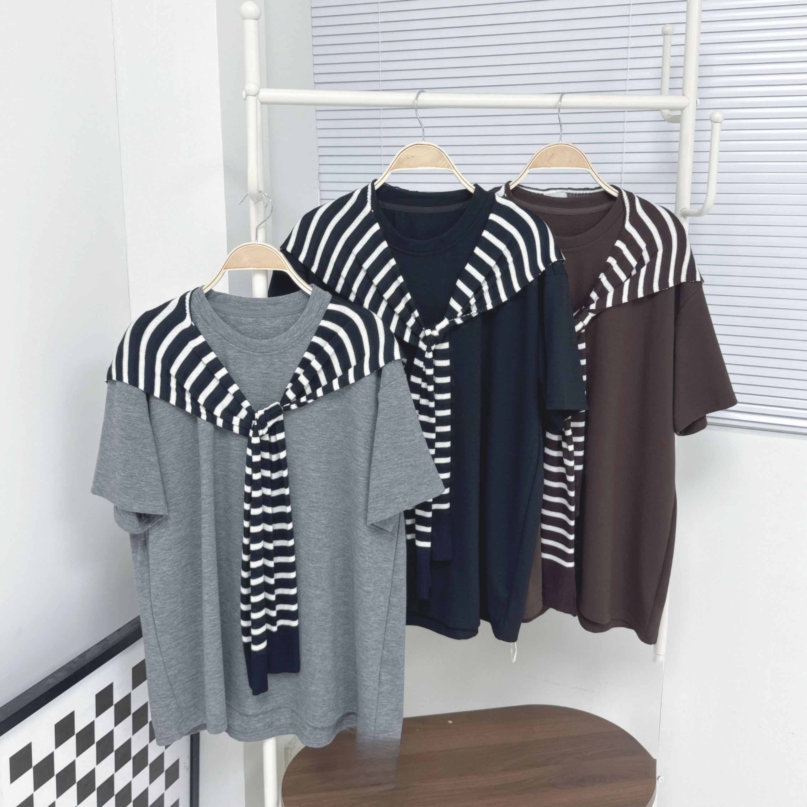 【Hoi2推介】橫間披肩針織套裝 (H11-H13)