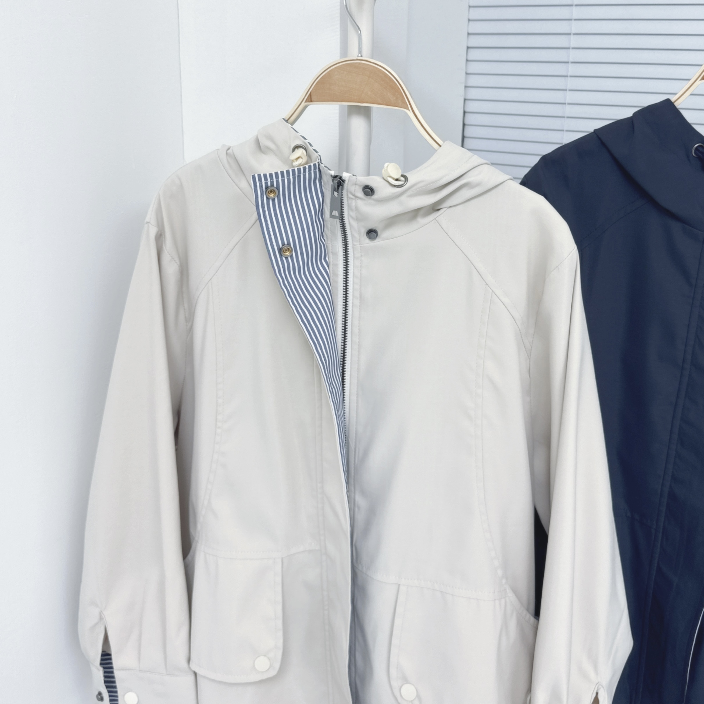 【廠家制】內拼條子風衣外套 (H33-H34)