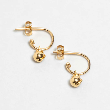 1YA0326-178 [YAY PARIS] Stella Mini Hoop Earrings Laminated Gold #24AHC-301pden100 (EU)