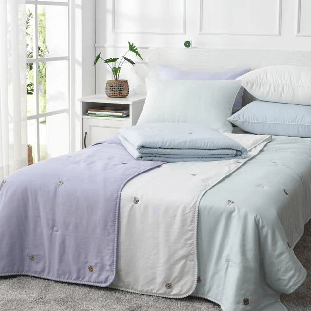 [韓國棉被] 冰冰涼感・天絲莫代爾｜睡帽小熊刺繡 涼感冰冰被 4色（關鍵字：GJ77）