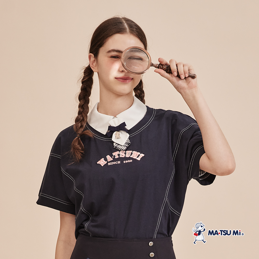 MA‧TSU Mi 學院風可拆瑪娃吊飾領結襯衫(白)