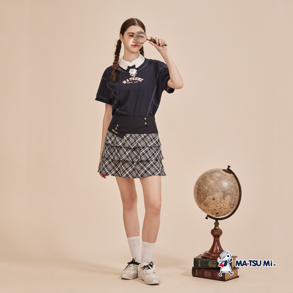 MA‧TSU Mi 學院風可拆瑪娃吊飾領結襯衫(白)