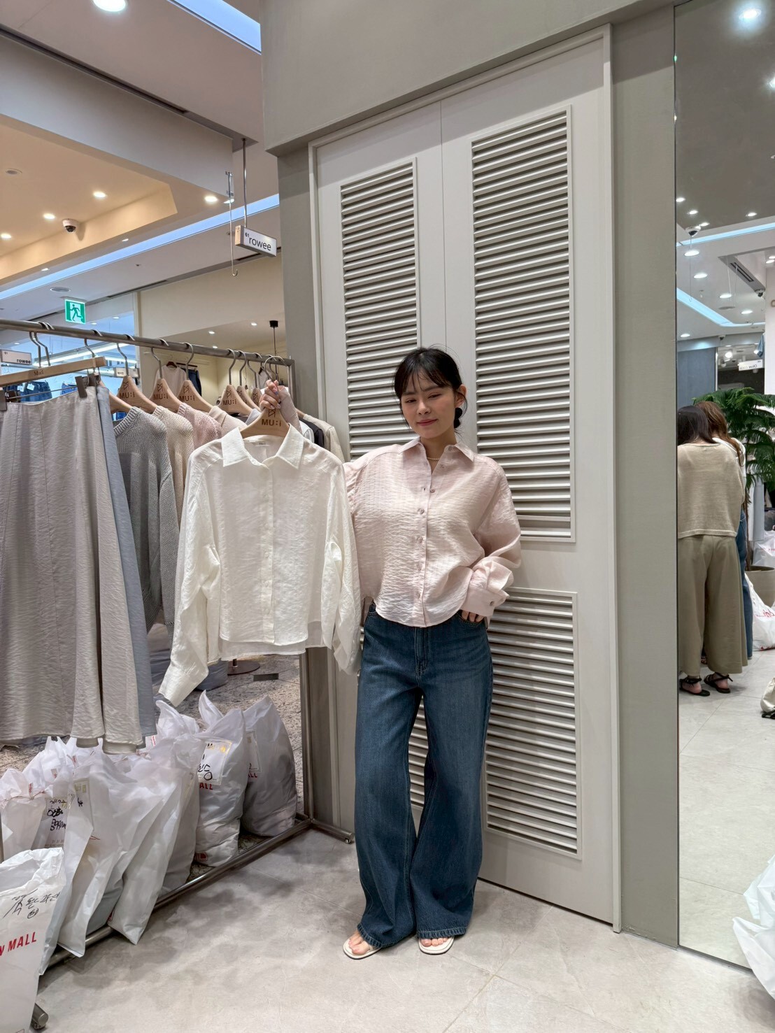 MU6045 紋路感短版襯衫