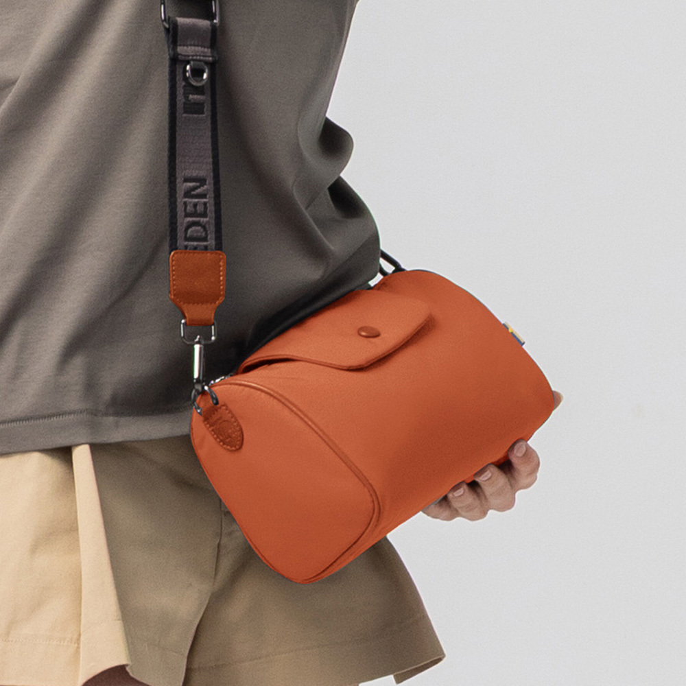 瑞典雲朵包系列｜防潑水 雲朵 圓筒包(橘紅)M