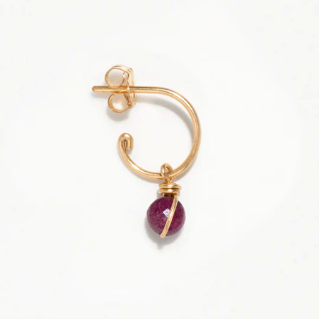 1YA0326-180 [YAY PARIS] Stella Mini Hoop Earrings Ruby Laminated Gold #23SSC-301pden130 (EU)
