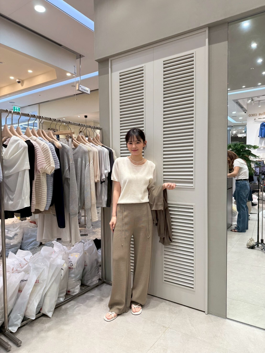 MU6007 高腰腰繩軟綿休閑褲