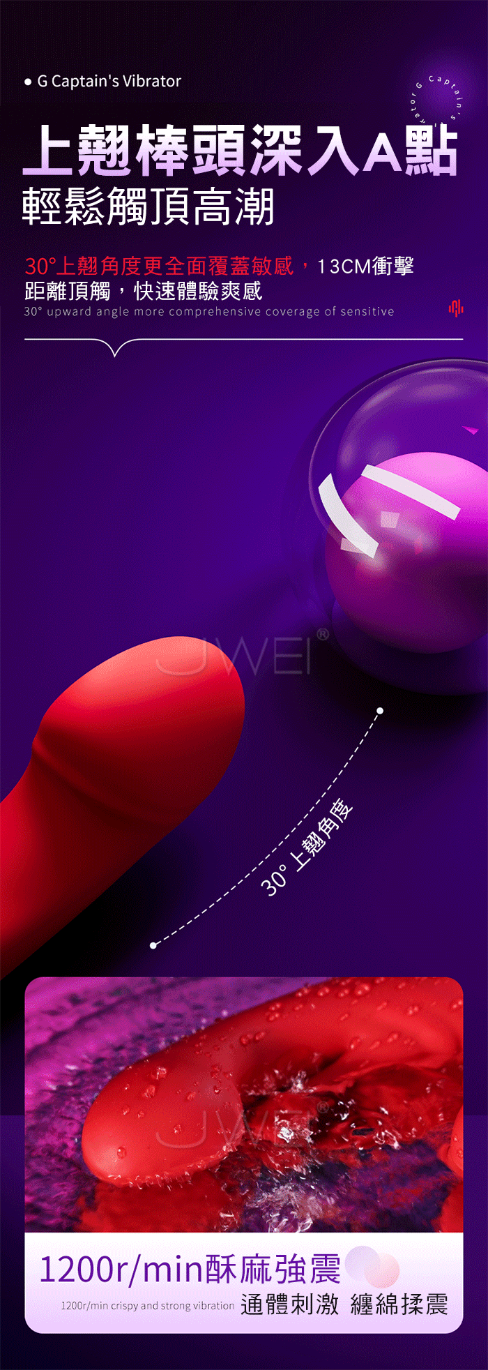 摸G校尉.3段咬合狂舔+10頻頂震A點 小頭搖擺摸G擬真加溫按摩棒