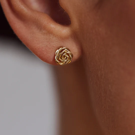 1YA0326-183 [YAY PARIS] Twisted Flower Earrings Laminated Gold #7ftpu100 (EU)