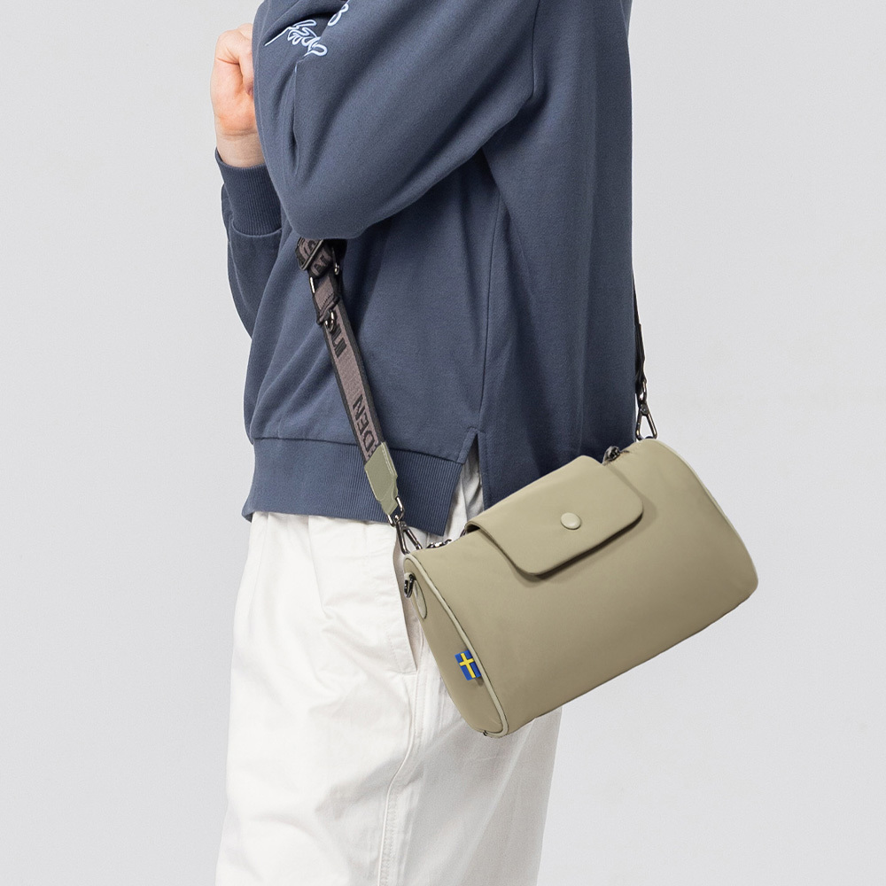 瑞典雲朵包系列｜防潑水 雲朵 圓筒包(卡其綠)M