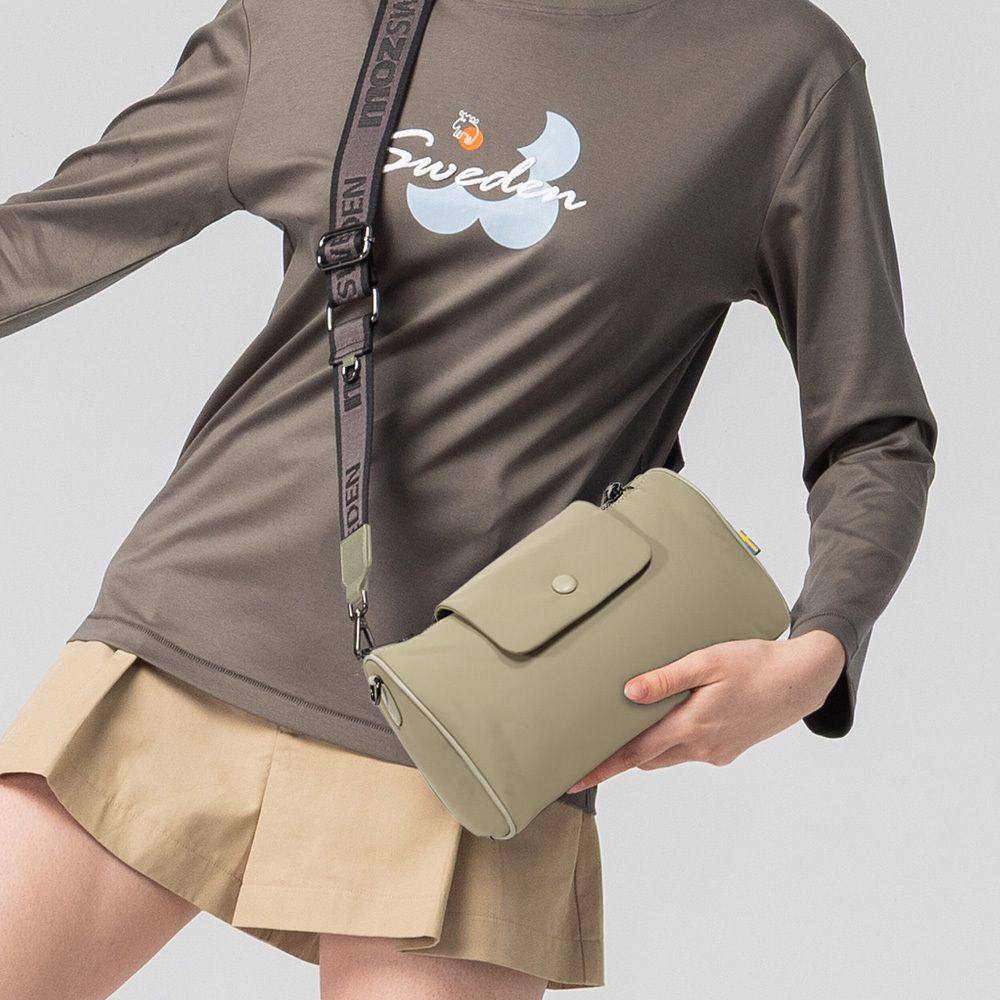 瑞典雲朵包系列｜防潑水 雲朵 圓筒包(卡其綠)M