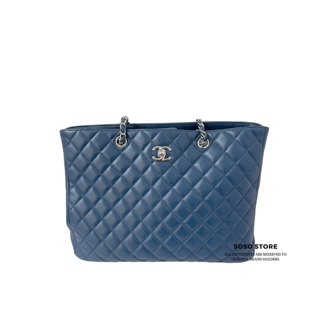 Chanel Classic Shopping Tote - Navy Blue / SHW