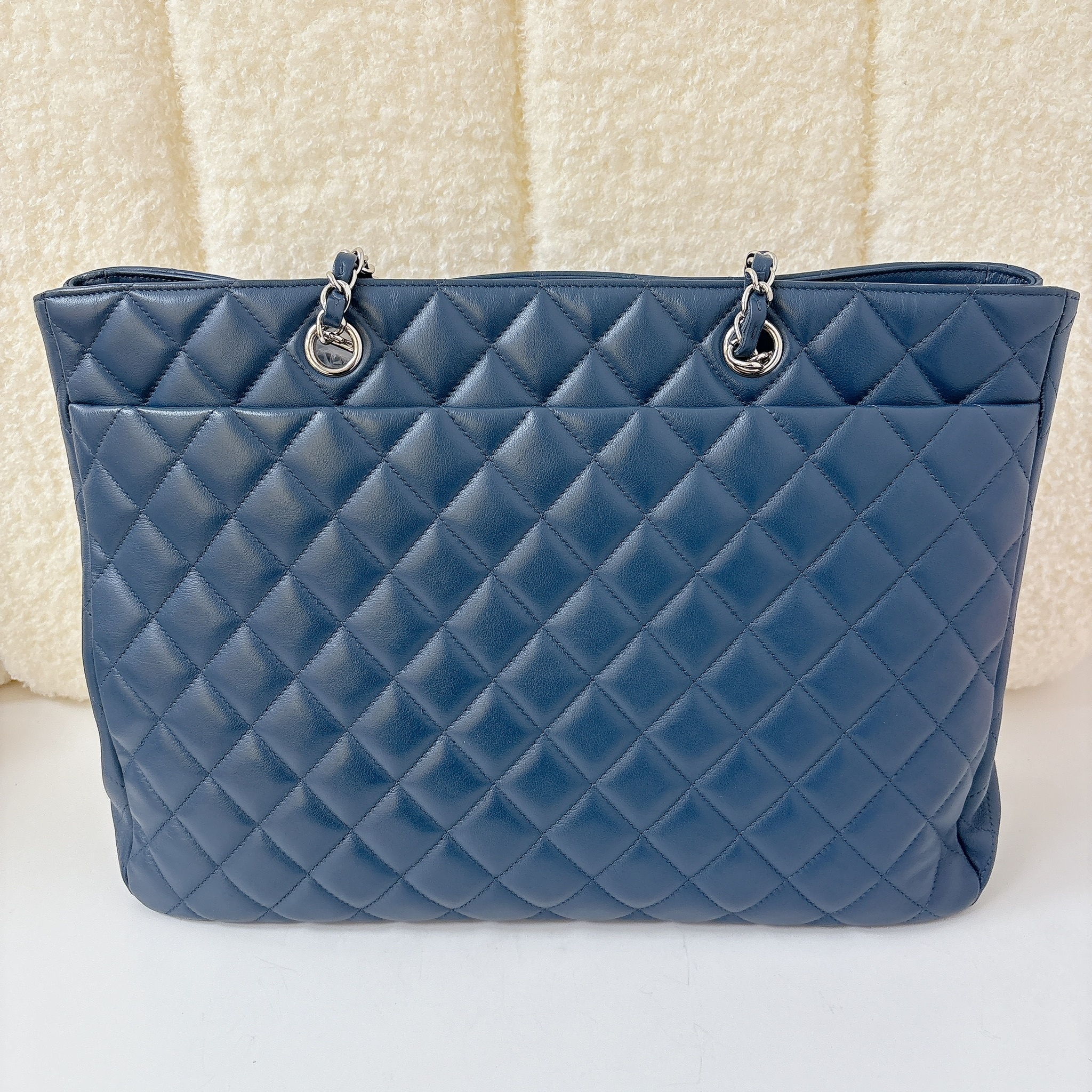Chanel Classic Shopping Tote - Navy Blue / SHW