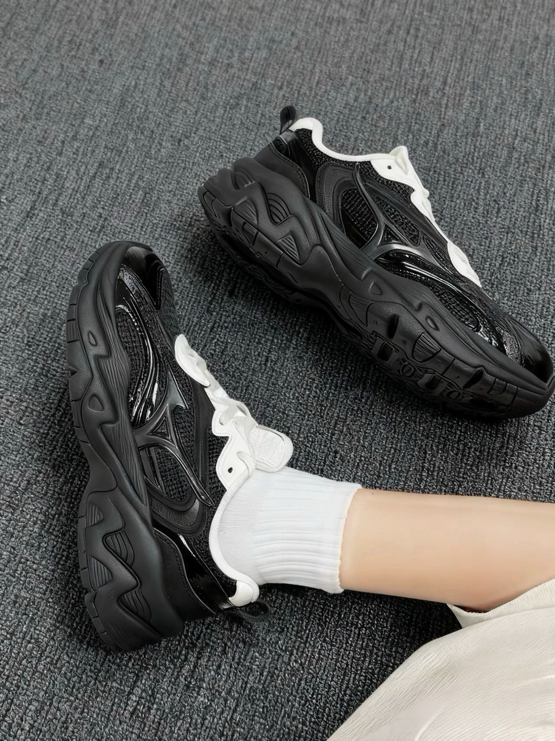 Mizuno Trainer 2K V2 撞色 厚底 黑白 復古