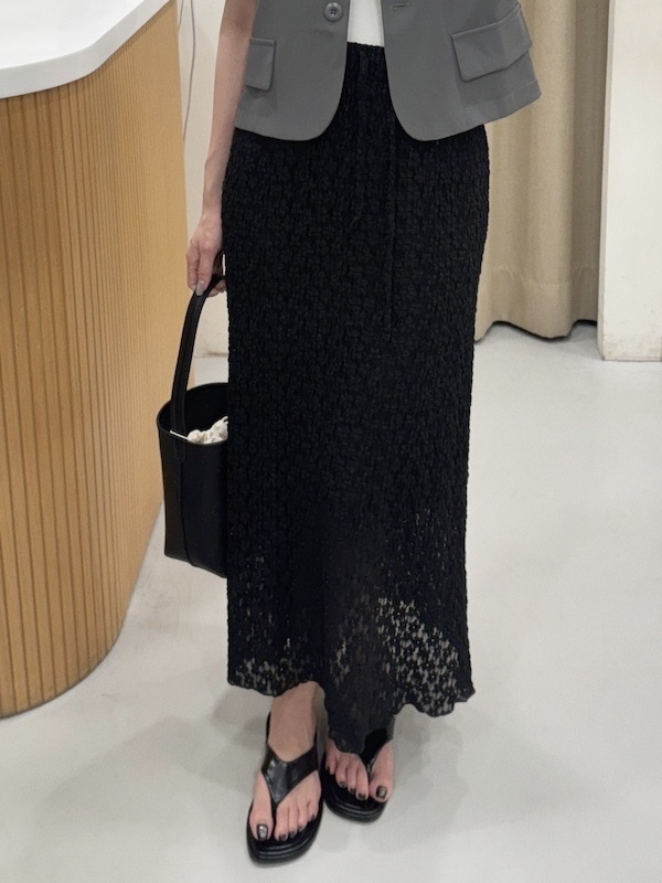 優雅的午茶約會簍空小花花針織長裙