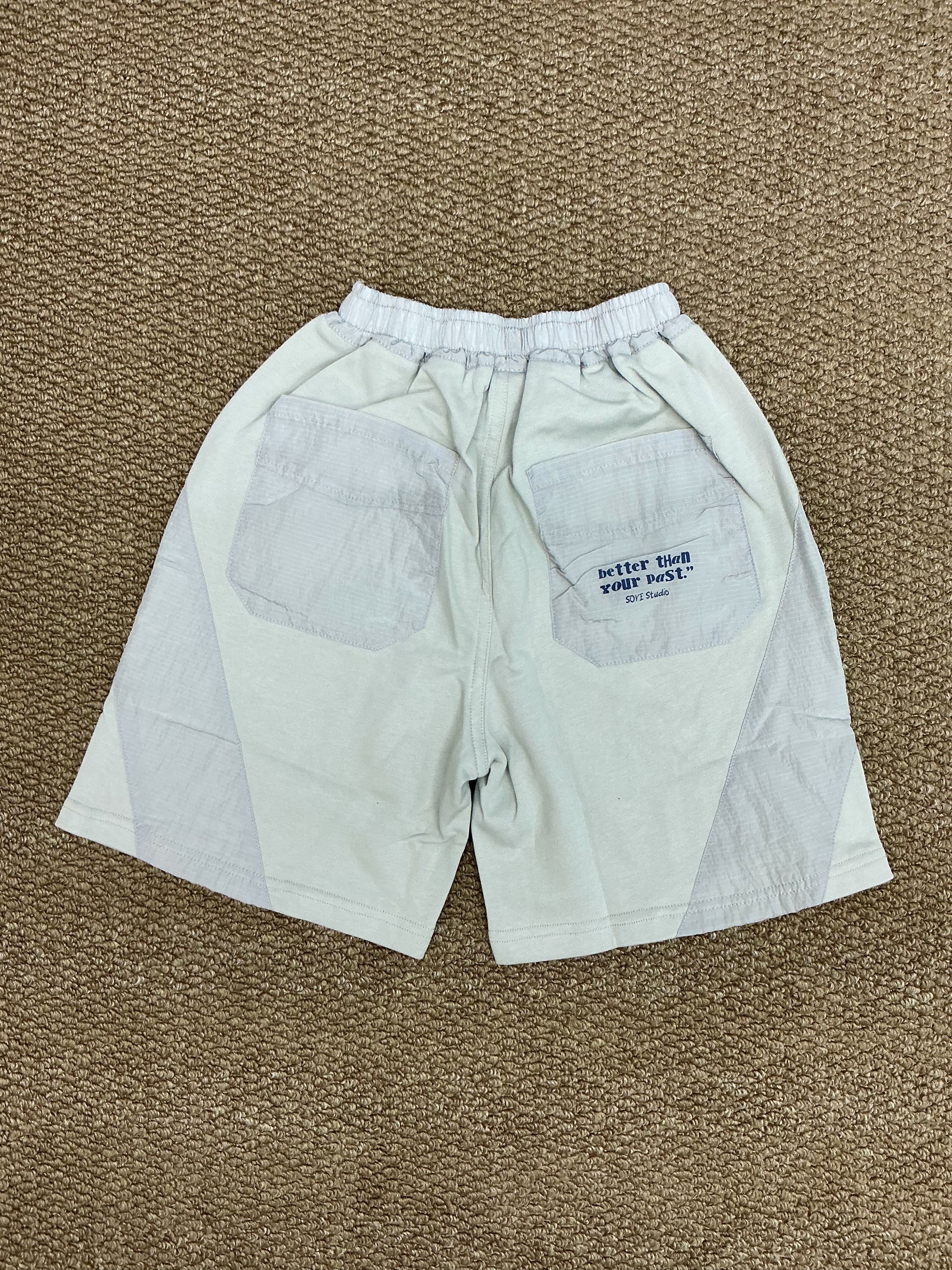 A04724設計師品牌拼接設計短褲