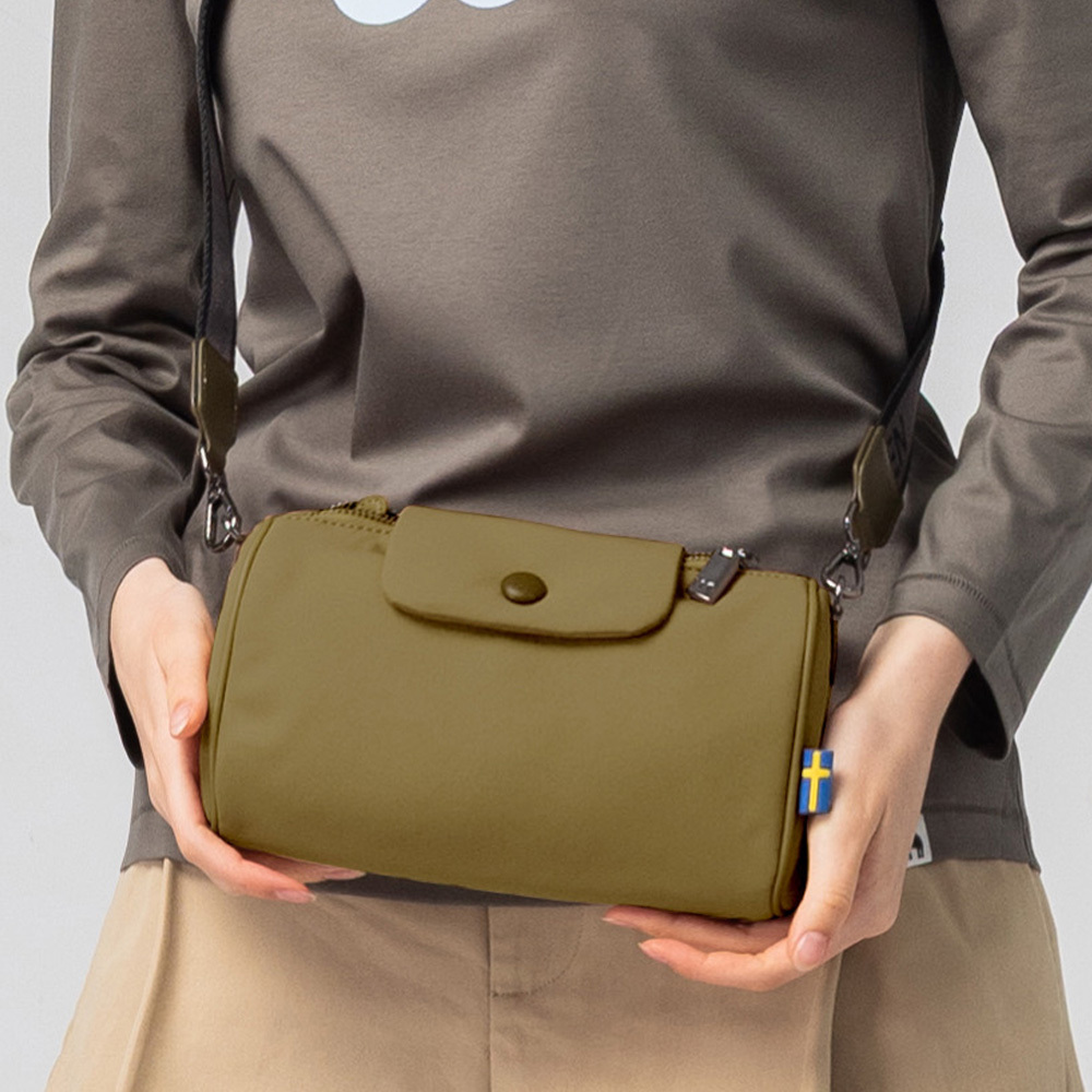 瑞典雲朵包系列｜防潑水 雲朵 圓筒包(橄欖褐)M