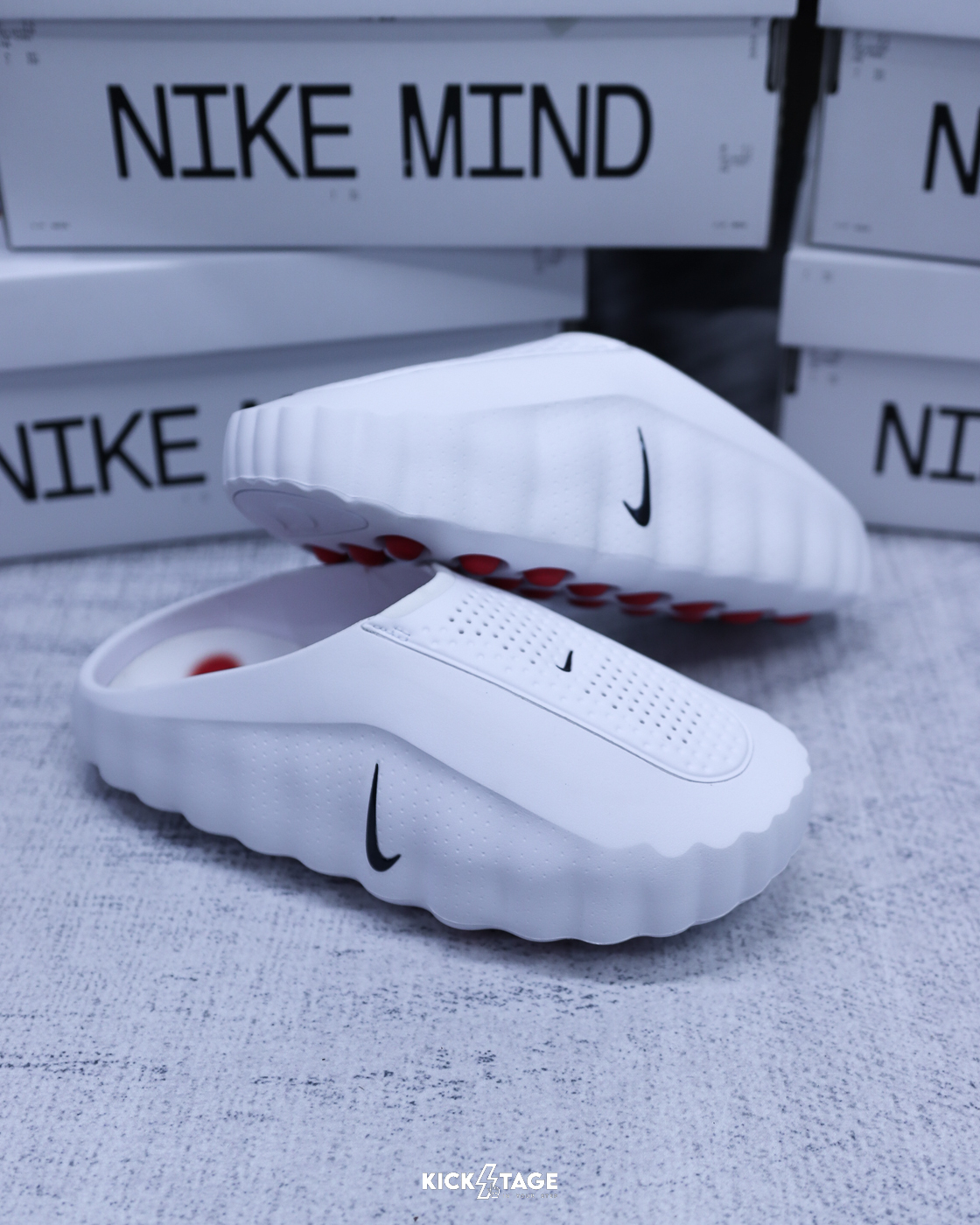 限量商品，不退換〈門市現貨〉男女鞋 NIKE MIND 001 'White Speed Red' 科技 休閒 運動 賽前 穆勒鞋 拖鞋【HQ4307-101】REJUVEN8